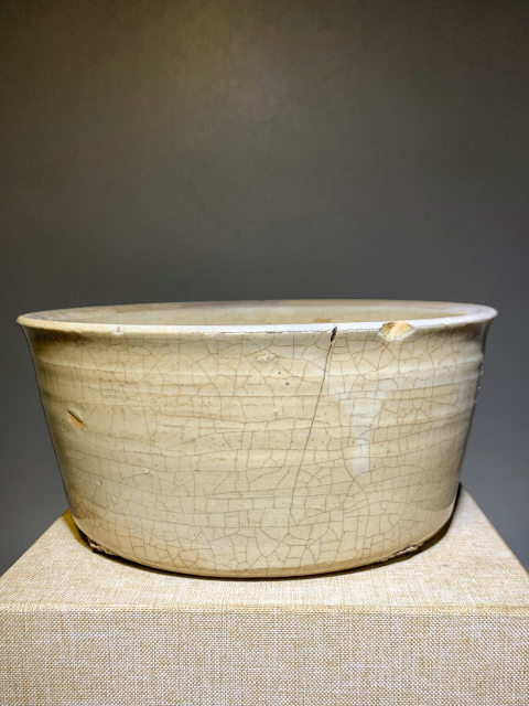 古玩陶瓷【精品難見】明代哥釉折沿芒口洗拍賣,當前價格1999元