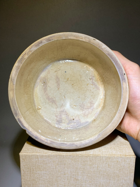 古玩陶瓷【精品難見】明代哥釉折沿芒口洗拍賣,當前價格1999元