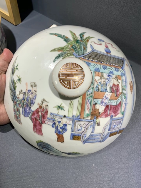 古玩陶瓷粉彩人物一品鍋拍賣，當前價格35000元
