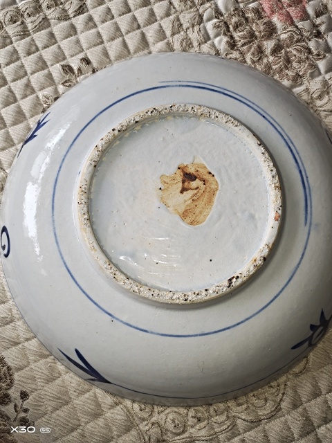 古玩陶瓷青花鳳穿牡丹圖大盤拍賣,當前價格6800元