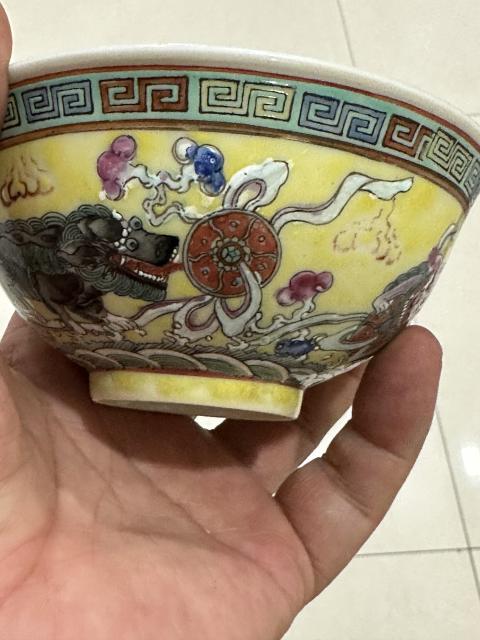 古玩陶瓷獅子粉彩碗拍賣,當前價格5000元