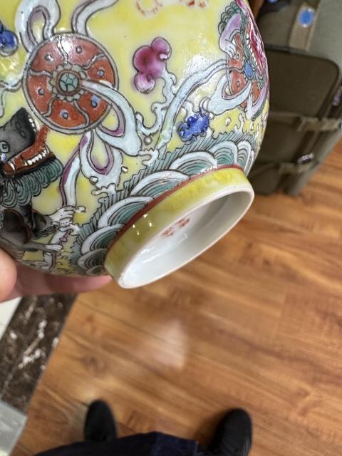 古玩陶瓷獅子粉彩碗拍賣,當前價格5000元