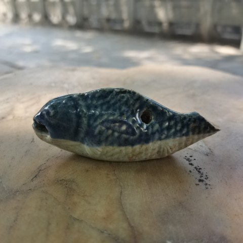古玩陶瓷青花魚型水注拍賣，當前價格0元