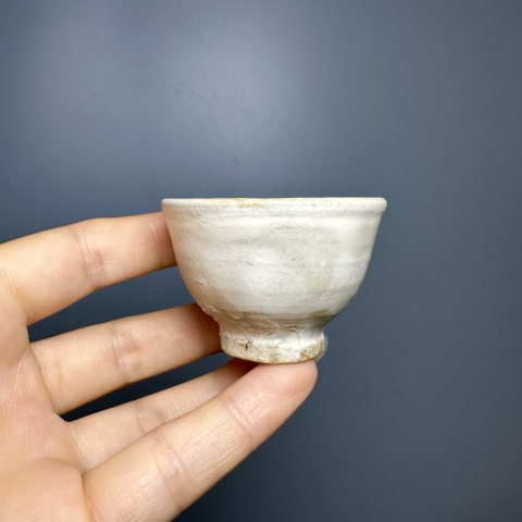 古玩陶瓷元代磁州窯白釉杯拍賣，當前價格388元