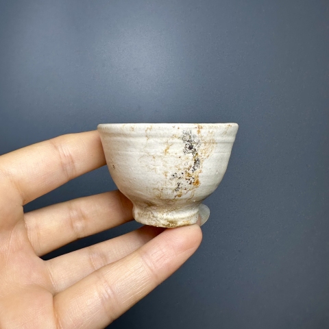 古玩陶瓷元代磁州窯白釉杯拍賣，當前價格388元