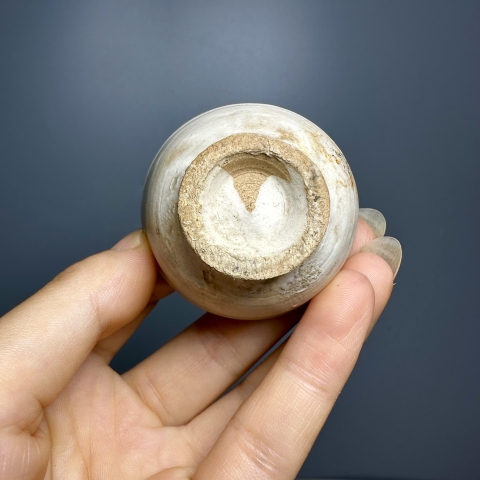 古玩陶瓷元代磁州窯白釉杯拍賣，當前價格388元