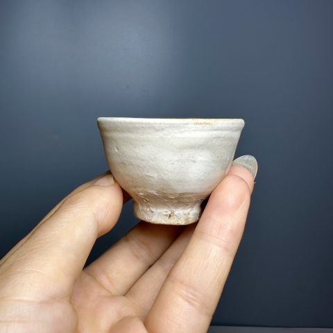 古玩陶瓷元代磁州窯白釉杯拍賣，當前價格388元
