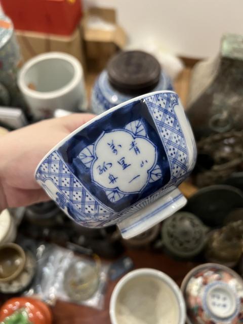 古玩陶瓷民國青花山水蓋碗拍賣，當前價格299元