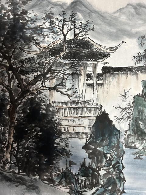 古玩字畫曾松濤老師《寫意山水》拍賣,當前價格450元