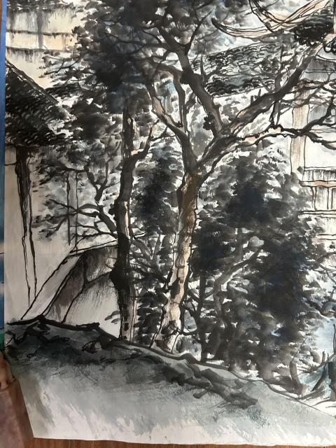 古玩字畫曾松濤老師《寫意山水》拍賣,當前價格450元