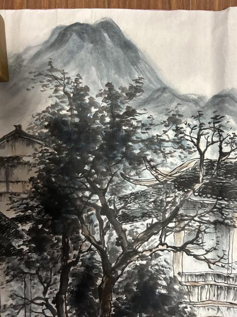 古玩字畫曾松濤老師《寫意山水》拍賣,當前價格450元