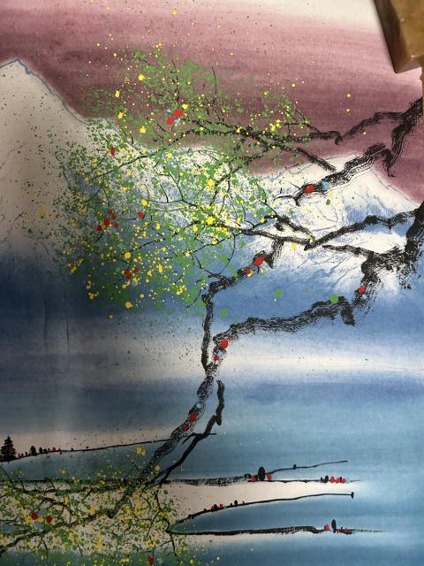 古玩字畫趙洪霞老師精品山水斗方拍賣，當前價格278元