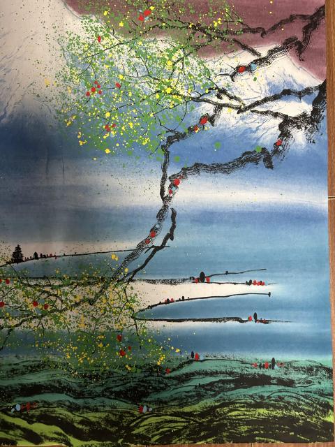 古玩字畫趙洪霞老師精品山水斗方拍賣，當前價格278元