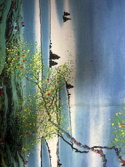 古玩字畫趙洪霞老師精品山水斗方拍賣，當前價格278元