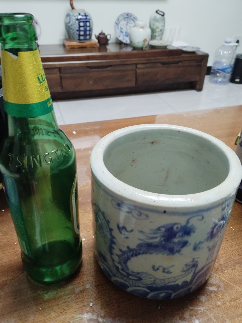 古玩陶瓷青花雙龍戲珠紋香爐拍賣，當前價格600元