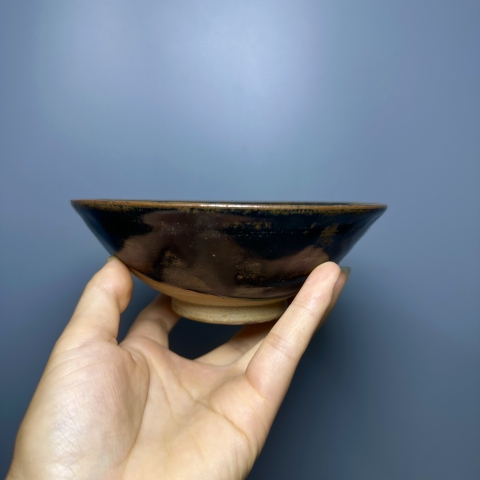 古玩陶瓷窯變黑釉碗拍賣，當前價格1380元