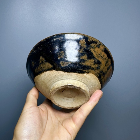 古玩陶瓷窯變黑釉碗拍賣，當前價格1380元