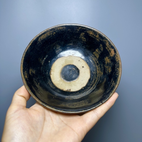 古玩陶瓷窯變黑釉碗拍賣，當前價格1380元