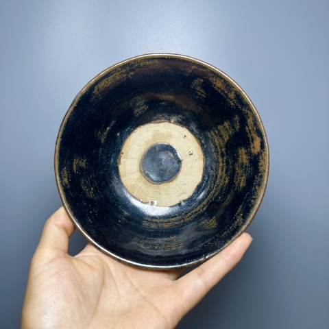 古玩陶瓷窯變黑釉碗拍賣，當前價格1380元