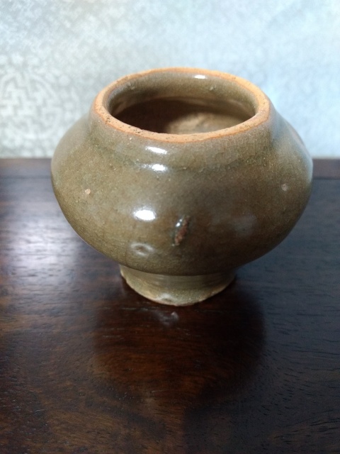 古玩陶瓷龍泉青瓷小蓋罐拍賣，當前價格900元