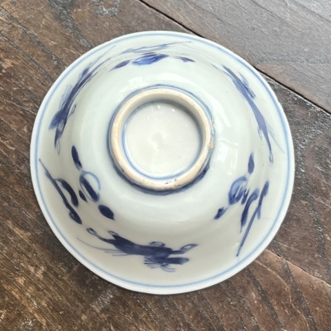 古玩陶瓷明晚期青花飛馬主人杯拍賣，當前價格1380元