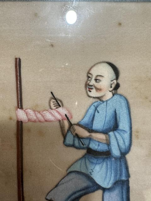 古玩雜項(xiàng)通草畫(huà)掛屏拍賣(mài),當(dāng)前價(jià)格1500元