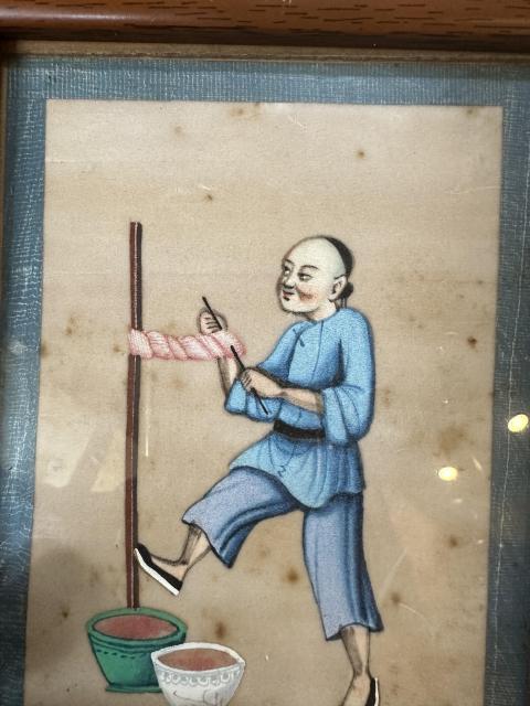 古玩雜項(xiàng)通草畫(huà)掛屏拍賣(mài),當(dāng)前價(jià)格1500元