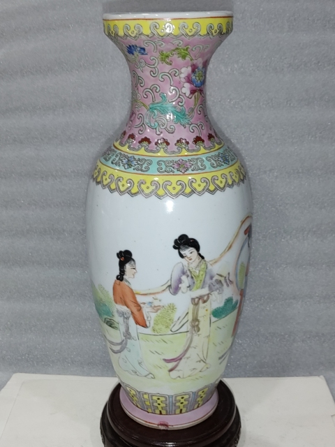 古玩陶瓷粉彩仕女人物紋瓶拍賣,當前價格1280元