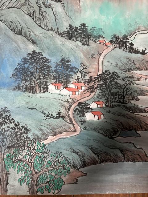 古玩字畫李先山老師精品《溪山雅居》拍賣，當前價格458元
