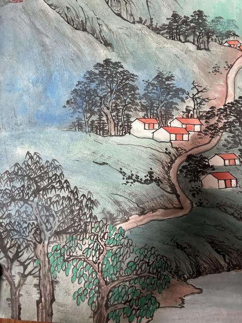 古玩字畫李先山老師精品《溪山雅居》拍賣，當前價格458元