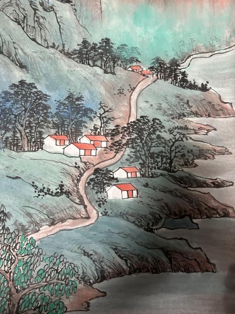 古玩字畫李先山老師精品《溪山雅居》拍賣，當前價格458元