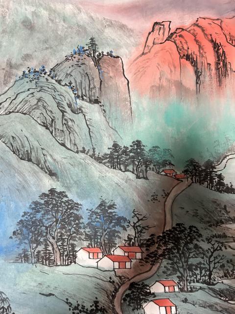 古玩字畫李先山老師精品《溪山雅居》拍賣，當前價格458元