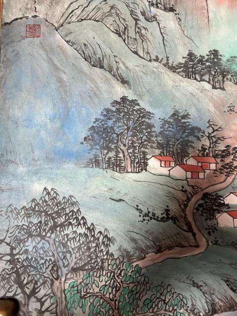 古玩字畫李先山老師精品《溪山雅居》拍賣，當前價格458元
