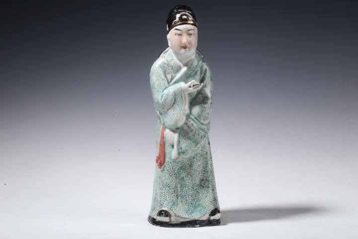 古玩陶瓷粉彩書生塑像拍賣，當前價格2500元
