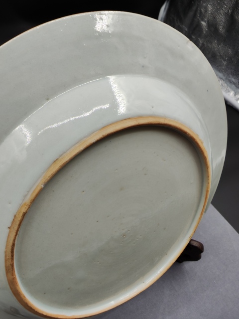 古玩陶瓷乾隆人物山水紋青花盤拍賣，當前價格1580元