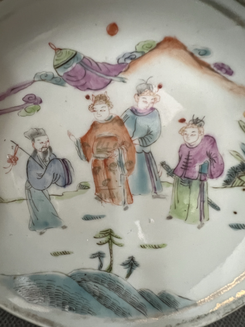 古玩陶瓷【望月樓】清晚期粉彩人物故事紋盤拍賣，當前價格880元