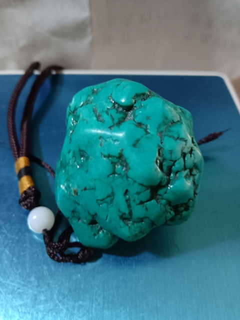 古玩雜項綠松石隨型手把件拍賣，當前價格2298元