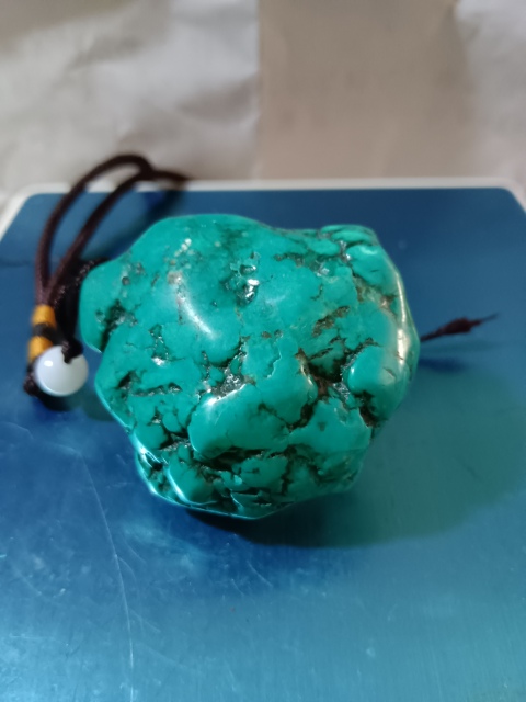 古玩雜項綠松石隨型手把件拍賣，當前價格2298元