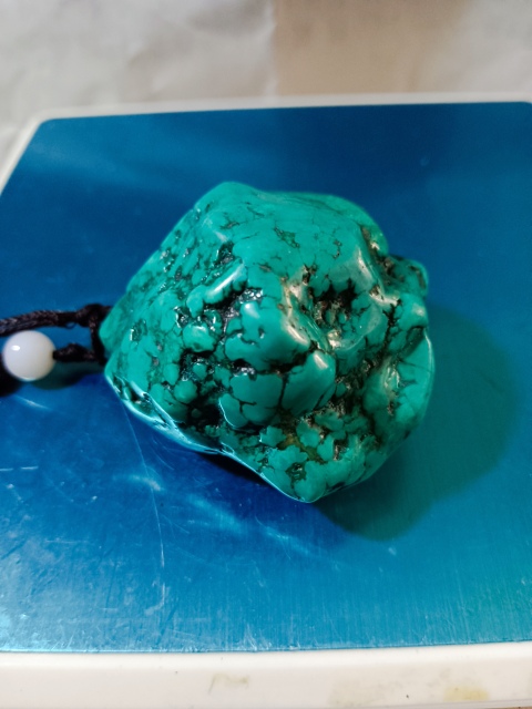 古玩雜項綠松石隨型手把件拍賣，當前價格2298元