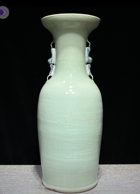 古玩陶瓷清中期細路青花花鳥大瓶拍賣，當前價格8800元