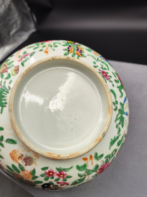 古玩陶瓷咸豐花鳥蝶紋廣彩碗拍賣,當前價格1680元