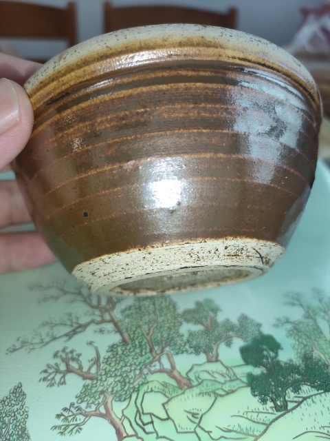古玩陶瓷元末明初,磁州窯金黃釉唇口碗拍賣,當前價格399元