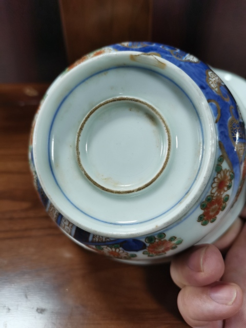 古玩陶瓷【有贈品】晚清民國青花加彩描金蓋碗拍賣,當前價格390元