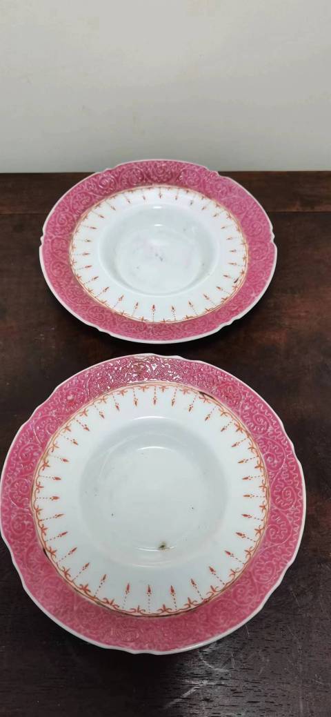 古玩陶瓷兩套三才粉彩蓋碗拍賣，當(dāng)前價(jià)格4800元