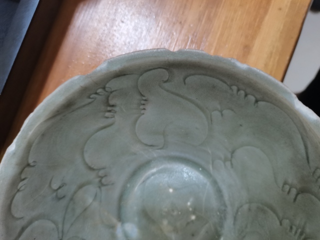古玩陶瓷金村青瓷刻花撇口碗拍賣，當(dāng)前價(jià)格1000元
