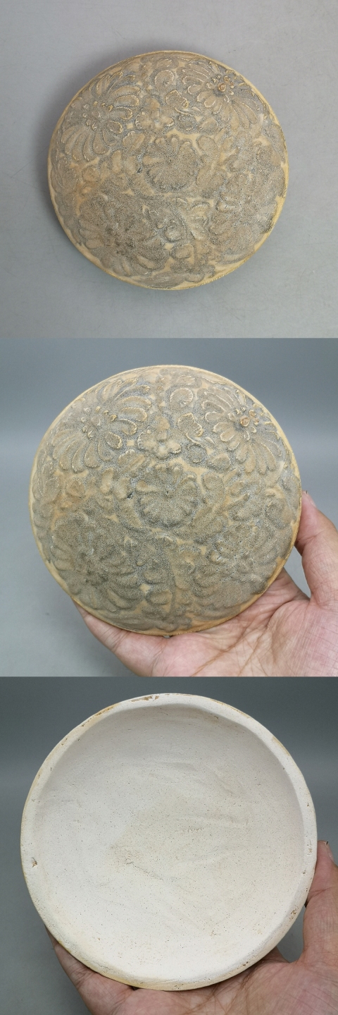 古玩陶瓷青花花卉紋粉盒子母盒拍賣，當前價格1200元