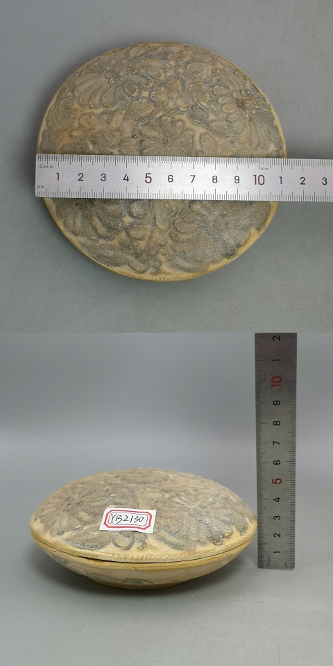 古玩陶瓷青花花卉紋粉盒子母盒拍賣，當前價格1200元