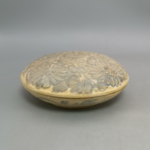 古玩陶瓷青花花卉紋粉盒子母盒拍賣，當前價格1200元
