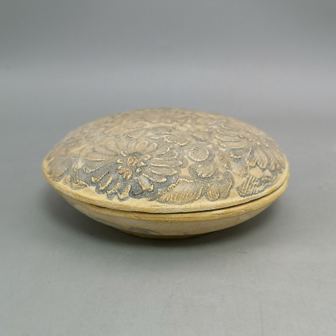 古玩陶瓷青花花卉紋粉盒子母盒拍賣，當前價格1200元