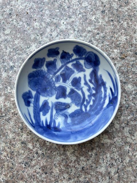 古玩陶瓷康熙 青花鳳穿牡丹圖淺盤拍賣,當前價格355元